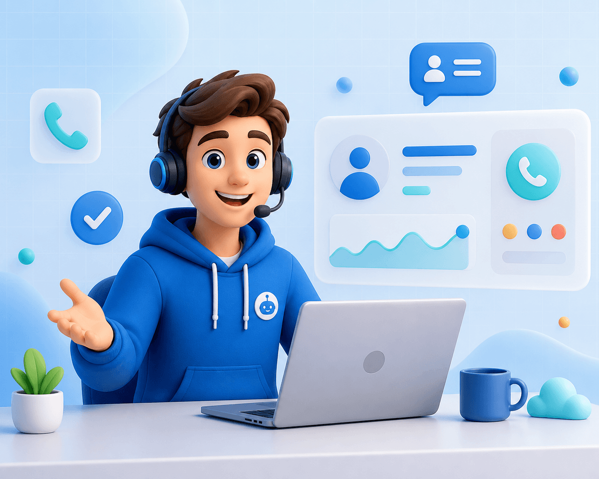 Ben on a customer-service call